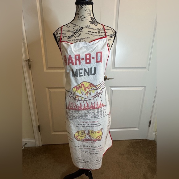 Vintage‎ 1950s Apron Chef Novelty BBQ HumorCartoon Funny Southern Cooking